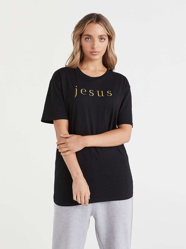 Jesus - Black christian t shirt for women