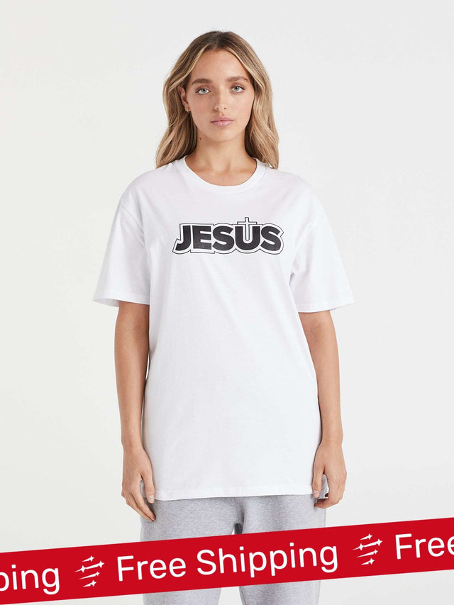 Jesus Cross - White christian shirt for women