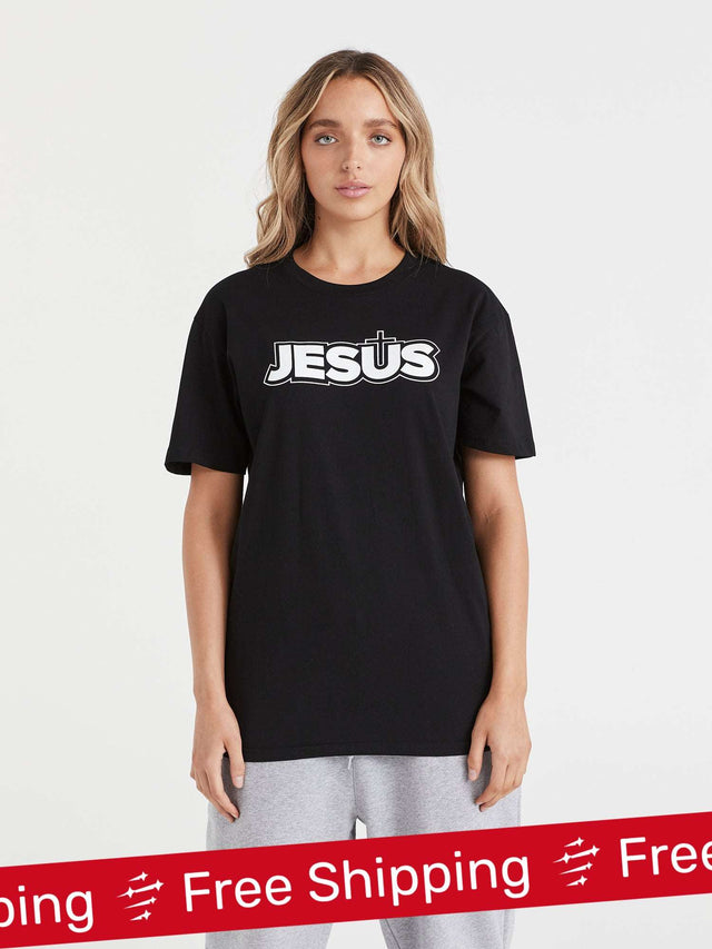 Jesus Cross - Black christian shirt for women