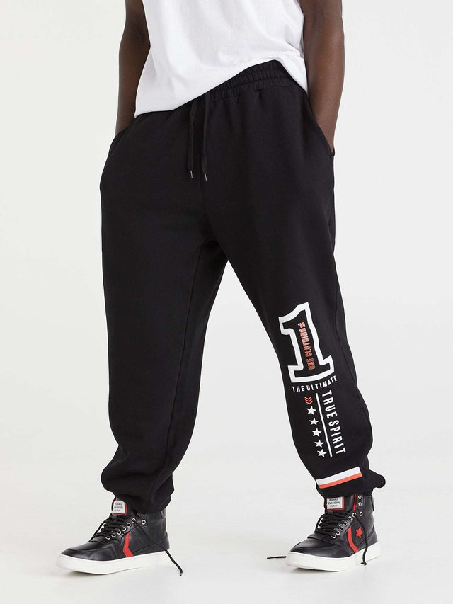 Black trackies sweatpants christian streetwear